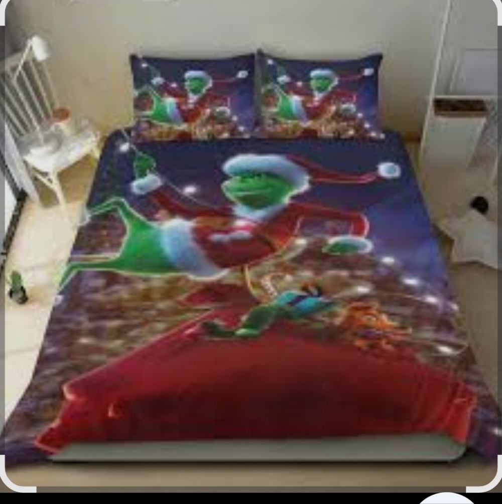Festive Holiday 3 Pc  Set with Grinch Design